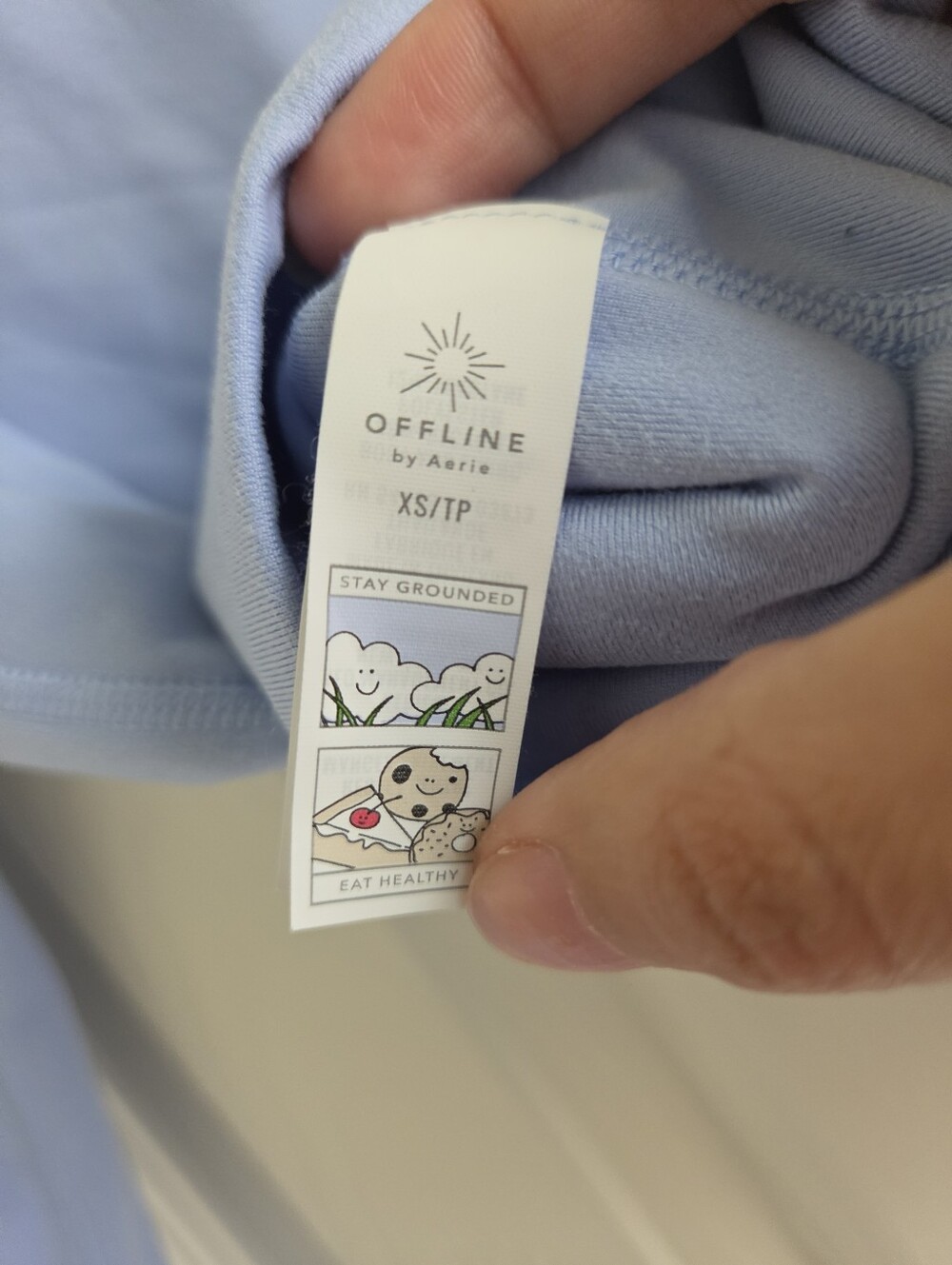 OFFLINE By Aerie The Hugger Long Sleeve Open Back T-Shirt Ocean Sky Blue XS - Picture 4 of 5